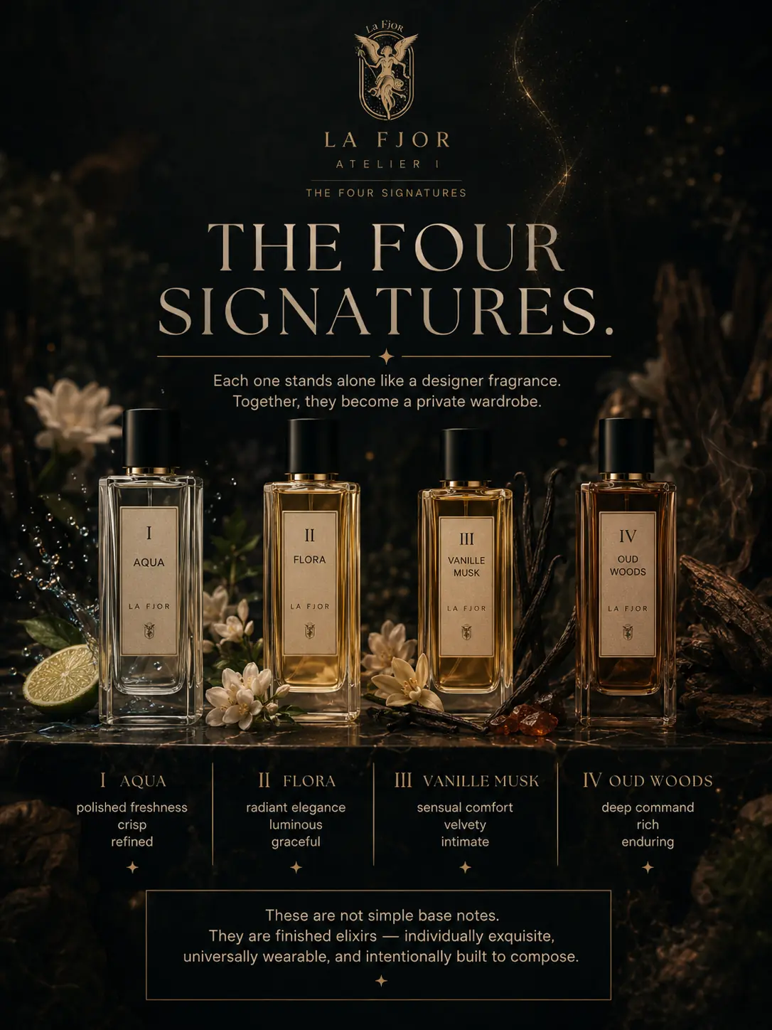 The four complete La Fjor signature fragrances